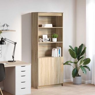 Berkfield Home Highboard Sonoma Oak 70x35x180 cm Engineered Wood in Brown | Size: 70 x 35 x 180 cm