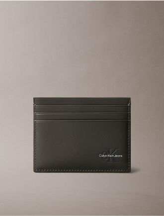 Calvin Klein Mens Monologo Card Case - Grey