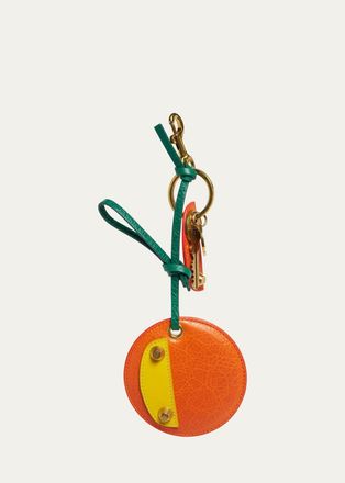 Balenciaga Le City Leather Orange Keyring