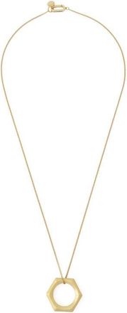 AllSaints Hexagon Pendant Necklace in Vintage Gold at Nordstrom