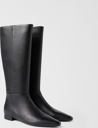 Furla Dora High Boots Nero Black Smooth Leather Woman