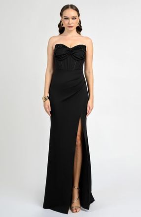 Bariano Mara Corset Maxi in Black at Nordstrom, Size 10