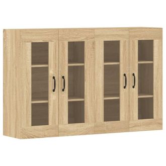 Berkfield Home Wall Mounted Cabinets 2 pcs Sonoma Oak Engineered Wood in Brown