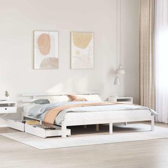 vidaXL Estructura De Cama Con Cajones Madera Maciza De Pino 200x200 Cm Vidaxl
