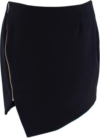 Nicholas Black Bonded Asymmetric Zipped Mini Skirt Size XS