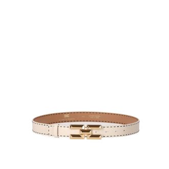 Elisabetta Franchi Belts, female, Beige, Size: XS Butter High Waist Belt in Leather