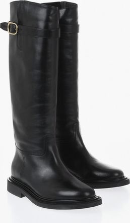 Celine Stivali in Pelle con Fibbia Dorata Celine