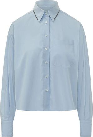 Brunello Cucinelli Shirt - Dames - Overhemden - Blauw - M - Overhemden