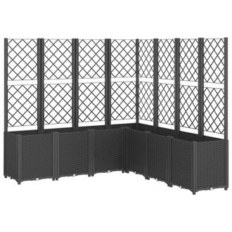 vidaXL Jardinera Con Enrejado Pp Negro 160x160x140 Cm Vidaxl