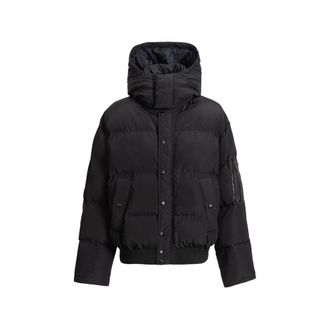 Balmain Padded Nylon And Leather Jacket