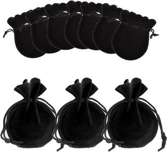 OEM 50 Bolsas De Terciopelo Con Cord&oacute;n, Ideales Para Guardar Joyas, Dulces, Peque&ntilde;os Regalos, Etc., Y Evitar Ara&ntilde;azos (negro)