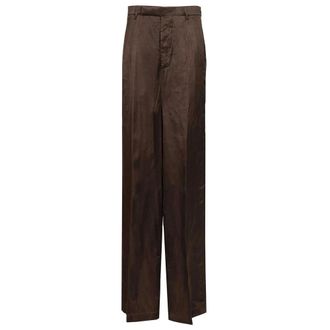 Rick Owens Tailored Firbanks Trousers - female - Rick Owens - Wide Trousers - Brown - L - Trousers