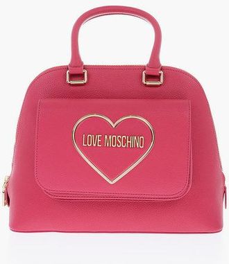 Moschino LOVE Pebbled Faux Leather Handbag with Heart Logo size One Size