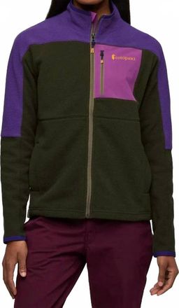Cotopaxi Abrazo Fleece Full-Zip Jacket In Black Violet/woods