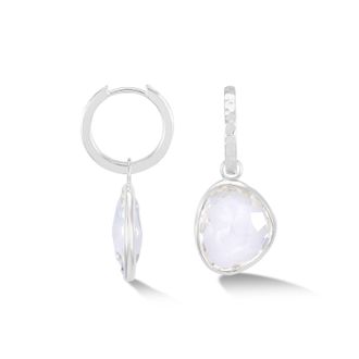 Dower & Hall Rock Crystal Pebble Huggie Hoops