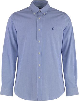 Polo Ralph Lauren Gestreept katoenen overhemd met button-down kraag - Heren - Casual Overhemden - Blauw - 2XL - Katoen - Overhemden