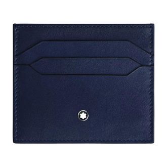 Montblanc Card Holder 6cc in Meisterst&uuml;ck Leather - male - MONTBLANC - Wallets & Cardholders - Blue - ONE SIZE - Accessories