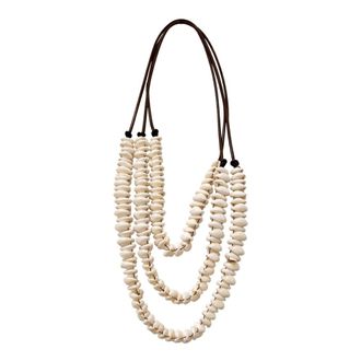 Liviana Conti Necklaces, female, Beige, Size: ONE SIZE Collana piena di conchiglie e corda