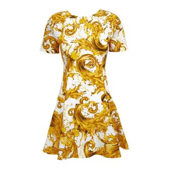 Versace Jeans Couture Short Dress - Dames - Korte kleedjes - Wit - XS - Polyester - Kleedjes