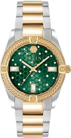 Philipp Plein Icon Chain Bracelet Watch, 36mm in Green Two Tone at Nordstrom