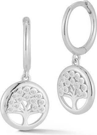 Glaze Jewelry Tree of Life Huggie Hoop Earrings in Silver at Nordstrom Rack