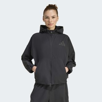 adidas Sweatjacke ADIDAS SPORTSWEAR ADIDAS Z.N.E. WOVEN ORIGINALS, Damen, Gr. XL, schwarz, Obermaterial: 85% Polyamid, 15% Elasthan, angesetztes B&uuml;ndchen, Sw