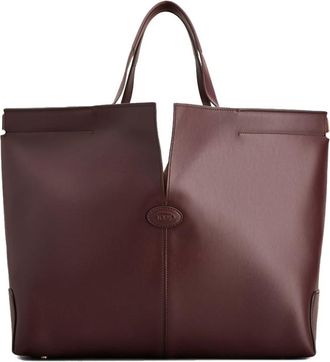 Tod's Burgundy Di Folio Medium Tote