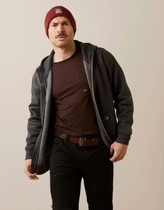 Ariat Mens Rebar Workman Born For This Full Zip Hoodie In Black