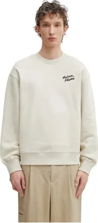 Maison Kitsun&eacute; Sudadera Handwriting Comfort - Sweatshirts & Hoodies - Hombre - Beige - M