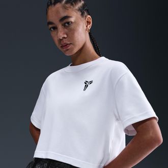 Nike Womens Kobe Dri-FIT Cropped Basketball T-Shirt in White | IM0367-100