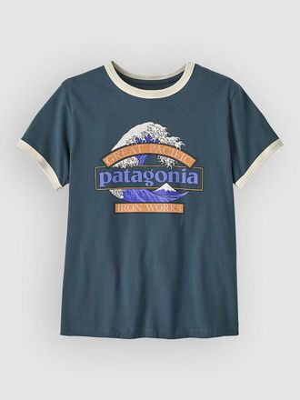 Patagonia Great Waves Ringer T-Shirt blau