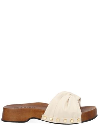 Ganni White Studded Sandals
