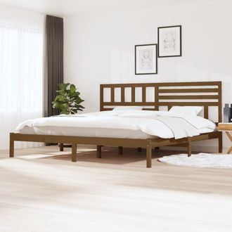 Berkfield Home Bed Frame Honey Brown Solid Wood Pine 200x200 cm