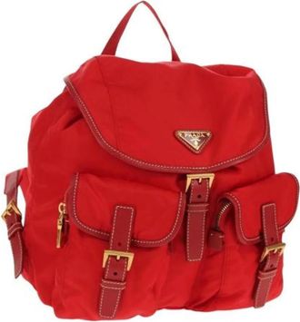 Prada Pre-owned Backpacks, female, Red, Size: ONE SIZE Pre-owned Vintage Backpack