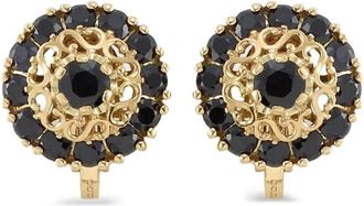 Dolce & Gabbana Orecchini Sicily in oro giallo 18 carati con zaffiri neri