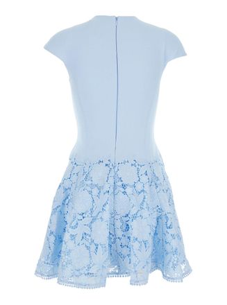 Self Portrait Womens Mini Dress Light Blue Tech Fabric
