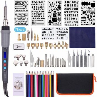 OEM Juego De Soldador De 79 Piezas Con Temperatura Ajustable, Soldador De 60 W, Soldador De Grabado, Herramienta De Reparaci&oacute;n, Termostato, Ajustable De 2