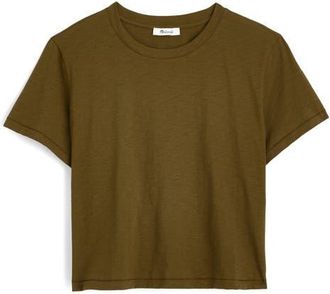 Madewell Boxy Crop Cotton Slub T-Shirt in Chateau Olive at Nordstrom, Size X-Small