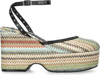 Steve Madden Womens Kosmic Multi Sandals - Cream Fabric - Size UK 4