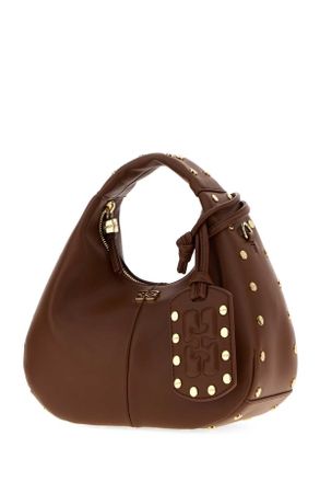 Ganni Studs Hobo Bag - Brown