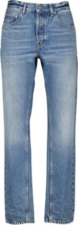 Saint Laurent Baggy Jeans Straight Cut Blue Washed - Heren - Regular Fit Jeans - Blauw - W29 - Katoen - Jeans