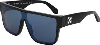 Off-white Vierkante zonnebril voor dames in schildpadmotief (ZWART/BLAUW)