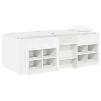 vidaXL Marco De Cama Loft Con Armario Con Estante 3 Pcs Blanco Vidaxl