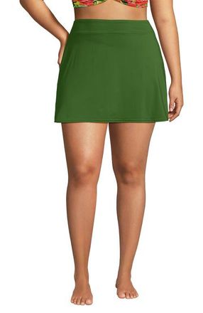 Lands End Plus Size Tummy Control Swim Skirt in Fusion Green at Nordstrom, Size 22W