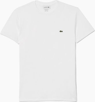 Lacoste Mens Lacoste Cotton Pima Crew Neck T-Shirt White - Size: 44