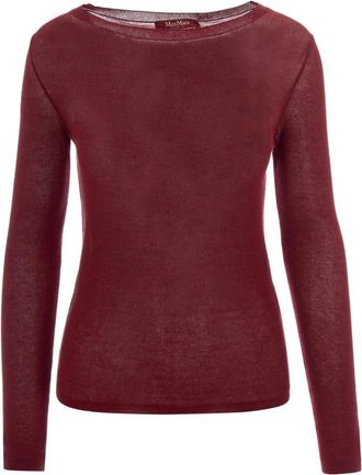 Max Mara Round-neck Knitwear, female, Red, Size: XS Round-neck Knitwear