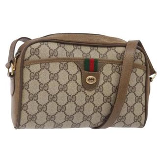 Gucci Pre-owned Leather gucci-bags - Dames - Vintage Schoudertas - Beige - ONE Size - Leer - Vintage