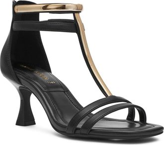 Anne Klein Juliet T-Strap Sandal in Black Smooth at Nordstrom, Size 8.5