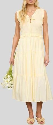 Blu Pepper Smocked Tiered Dress in Butter Yellow at Nordstrom Rack, Size Medium