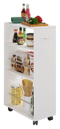ebuy24 Vcm Kitchen Trolley Carrito De Picking Dimensiones Estante De Cocina Aprox. Al. 85 X An. 25 X P. 50 Cm Espacio De Almacenamiento Suficiente Enrollable